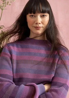 Pull "Nebula" en coton biologique/recyclé - jacinthe