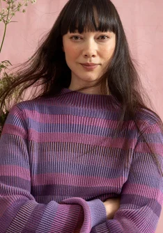 Pull "Nebula" en coton biologique/recyclé - jacinthe