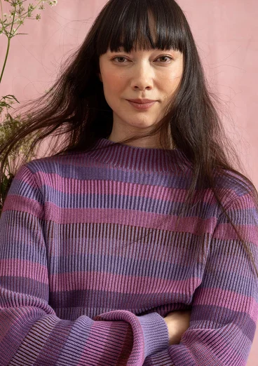 Pull "Nebula" en coton biologique/recyclé - jacinthe