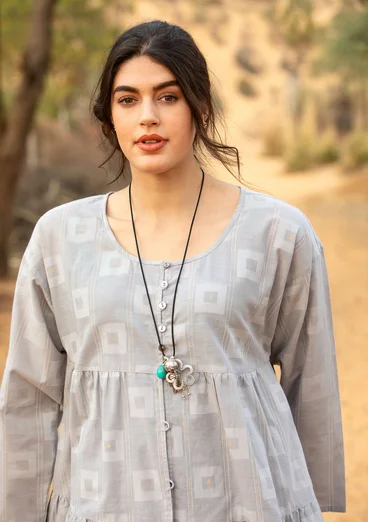 Blouse d'artiste "Cirrus" en coton biologique - héron