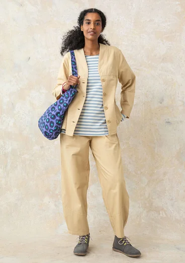 Woven organic cotton trousers - oatmeal