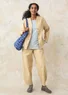 Woven organic cotton trousers (oatmeal M)