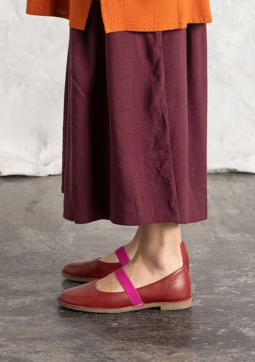 Ballerina flats in nappa - lingonberry