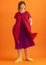Robe en coton biologique tissé (rouge perroquet/motif S)