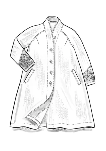 Frakke "Woodland" i økologisk bomuld/hør - opalgrøn