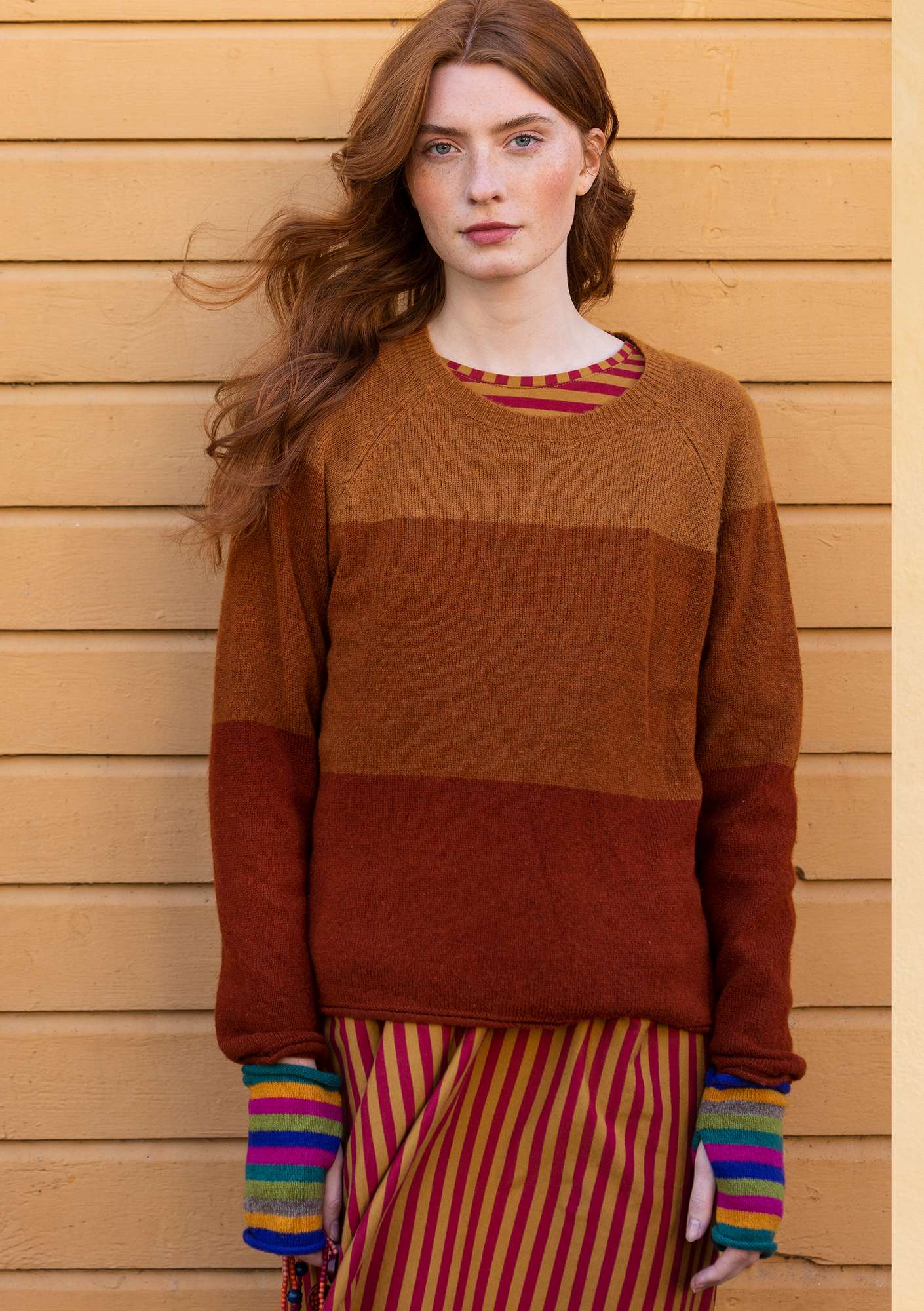 “Spicy” sweater made from lambswool/recycled polyamide masala thumbnail