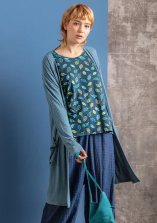Trikotjacke aus Bambus-Viskose/Elasthan - graublau