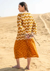 “Rose” recycled cotton sweater - mustard/striped