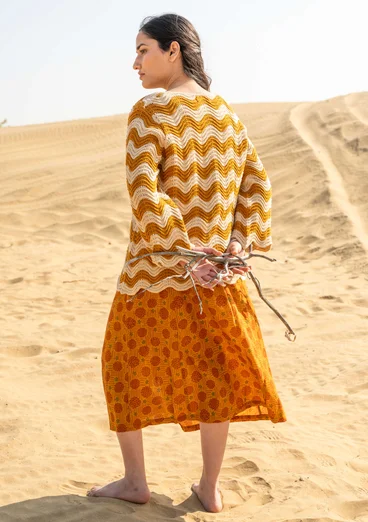 “Rose” recycled cotton sweater - mustard/striped