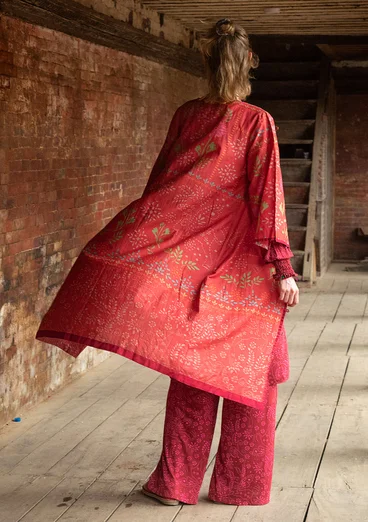 Robe "Cassiopeia" en tissu de coton biologique/soie - tomate