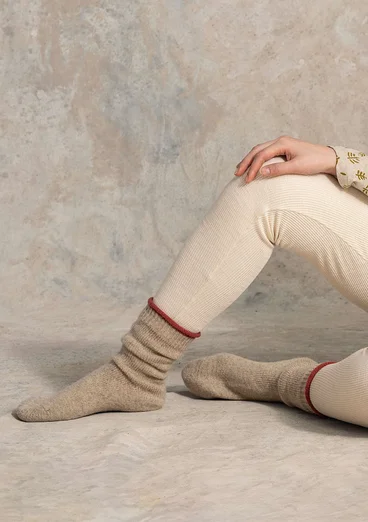 Stricksocken „Arktis“ aus Wolle - ungefärbt