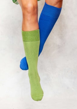 Solid-colour knee-highs blue lotus