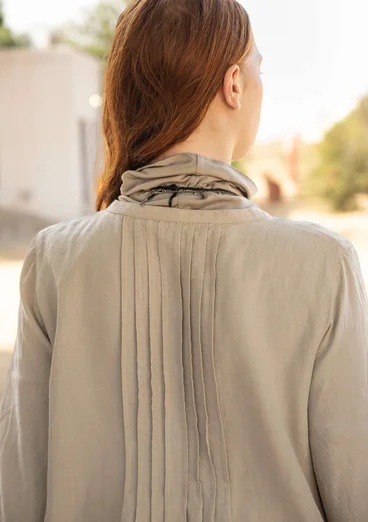 “Sand” woven organic cotton/linen dress - dark natural