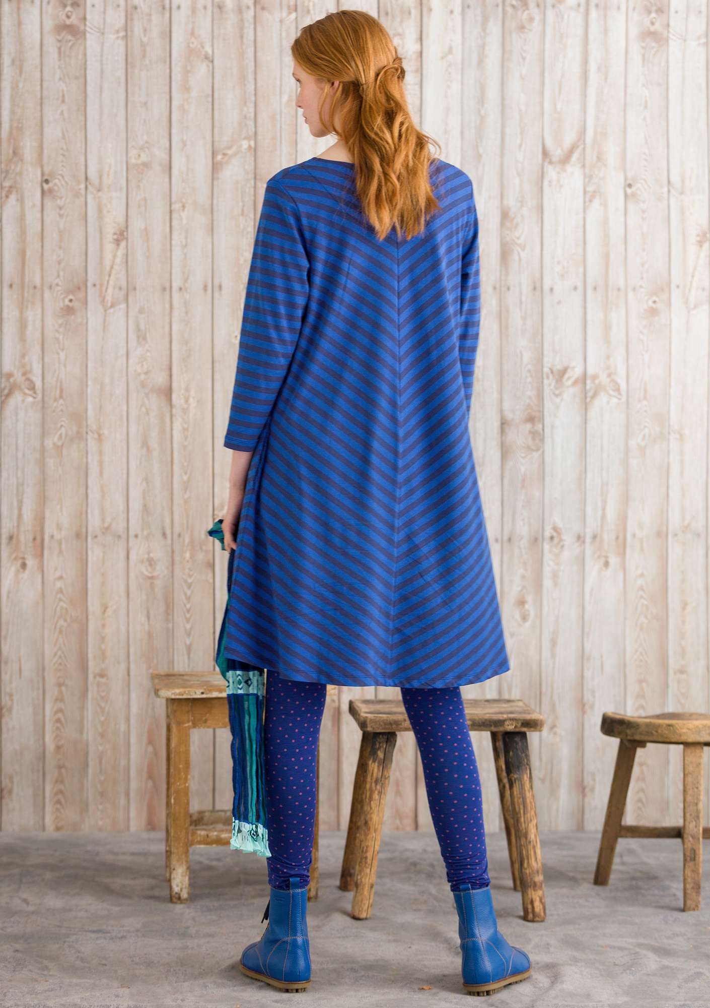 Kleid aus Modal/Baumwolle/Elasthan mitternachtsblau-kobaltblau thumbnail