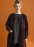 Corduroy dress in organic cotton/spandex (dark aubergine S)