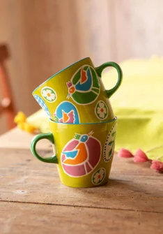 Tasse „Nest“ aus Keramik - limegrn