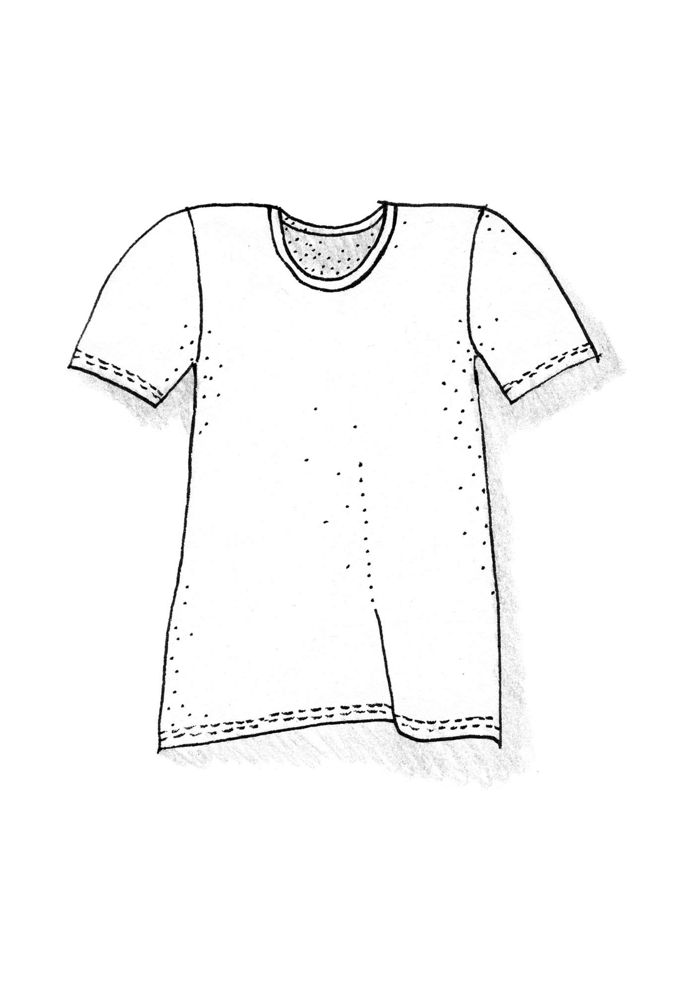 T-shirt van biokatoen/elastaan zwart thumbnail