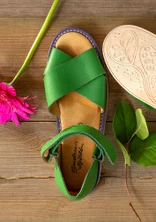 Nappa sandals - lotus green