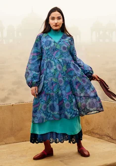 Webkleid „Okinawa“ aus Baumwolle - hellindigo