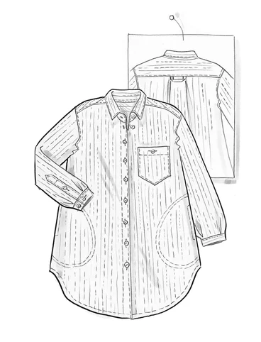 Vævet skjorte i økologisk bomuld - pecannt