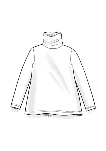 Lyocell/elastane jersey polo-neck top - aubergine