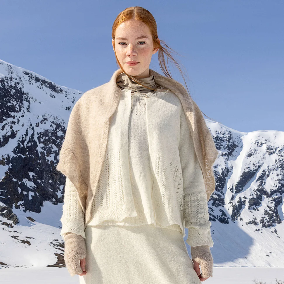 “Forgetmenot” alpaca blend cardigan - ecru