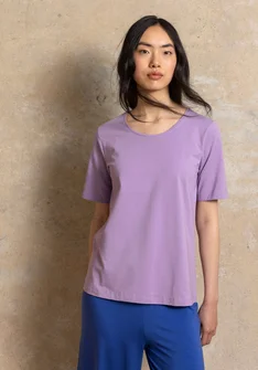 Trikåtop ”Theia” i ekologisk bomull/elastan - månskenslila