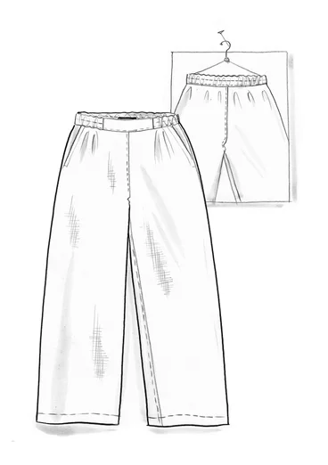 Broek "Asta" van geweven linnen - donkergroen