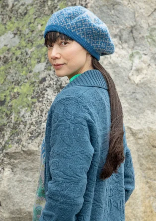 “Nova Scotia” knit beret in wool - indigofera
