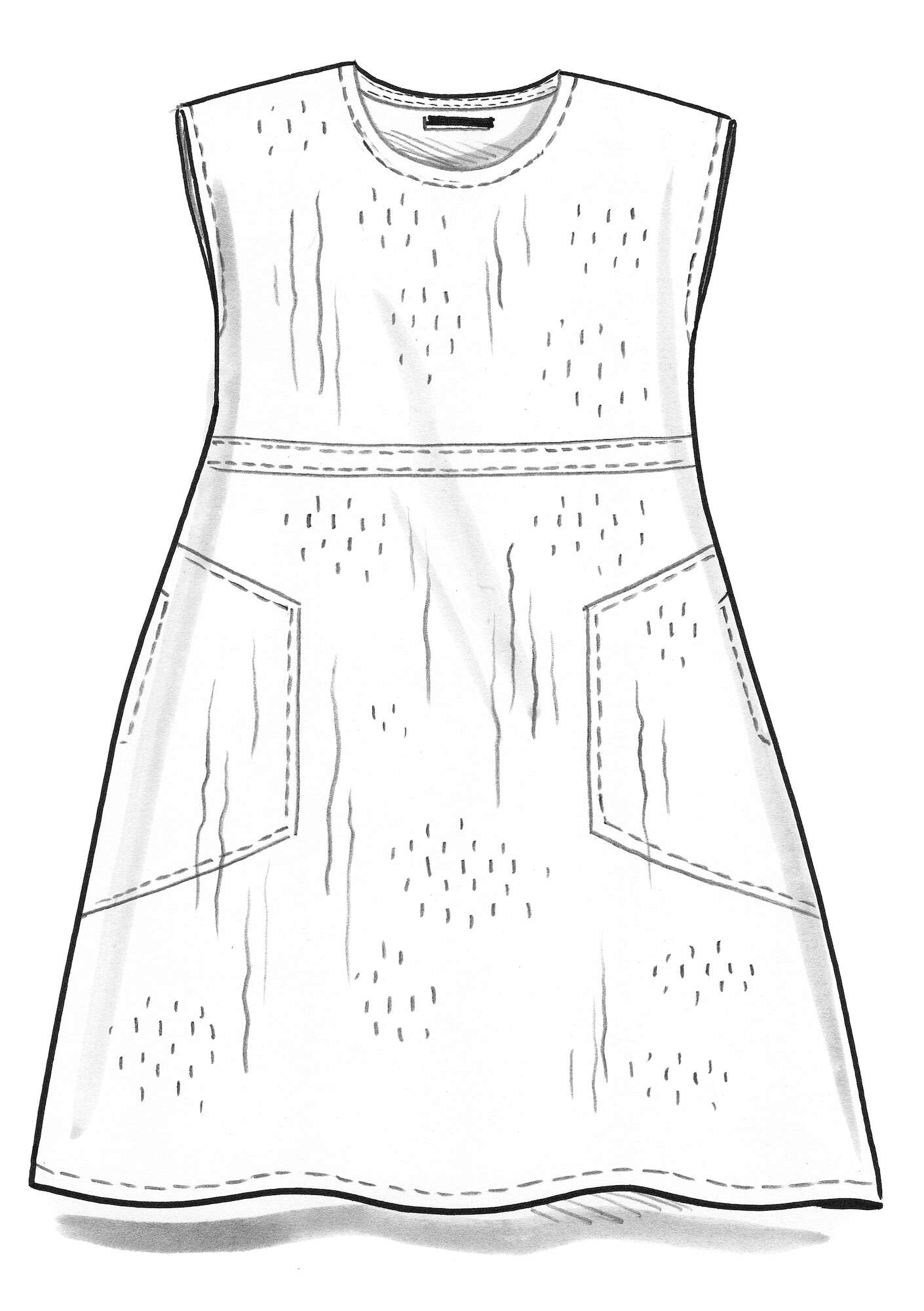 Woven sleeveless dress in organic cotton
