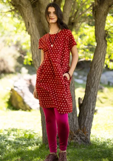 Vævet kjole "Thistle" i økologisk bomuld - henna