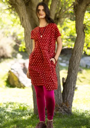 Vævet kjole "Thistle" i økologisk bomuld - henna