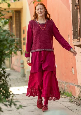 Pull sans manches "Helena" en maille de laine d'agneau mélangée - chou rouge/chiné