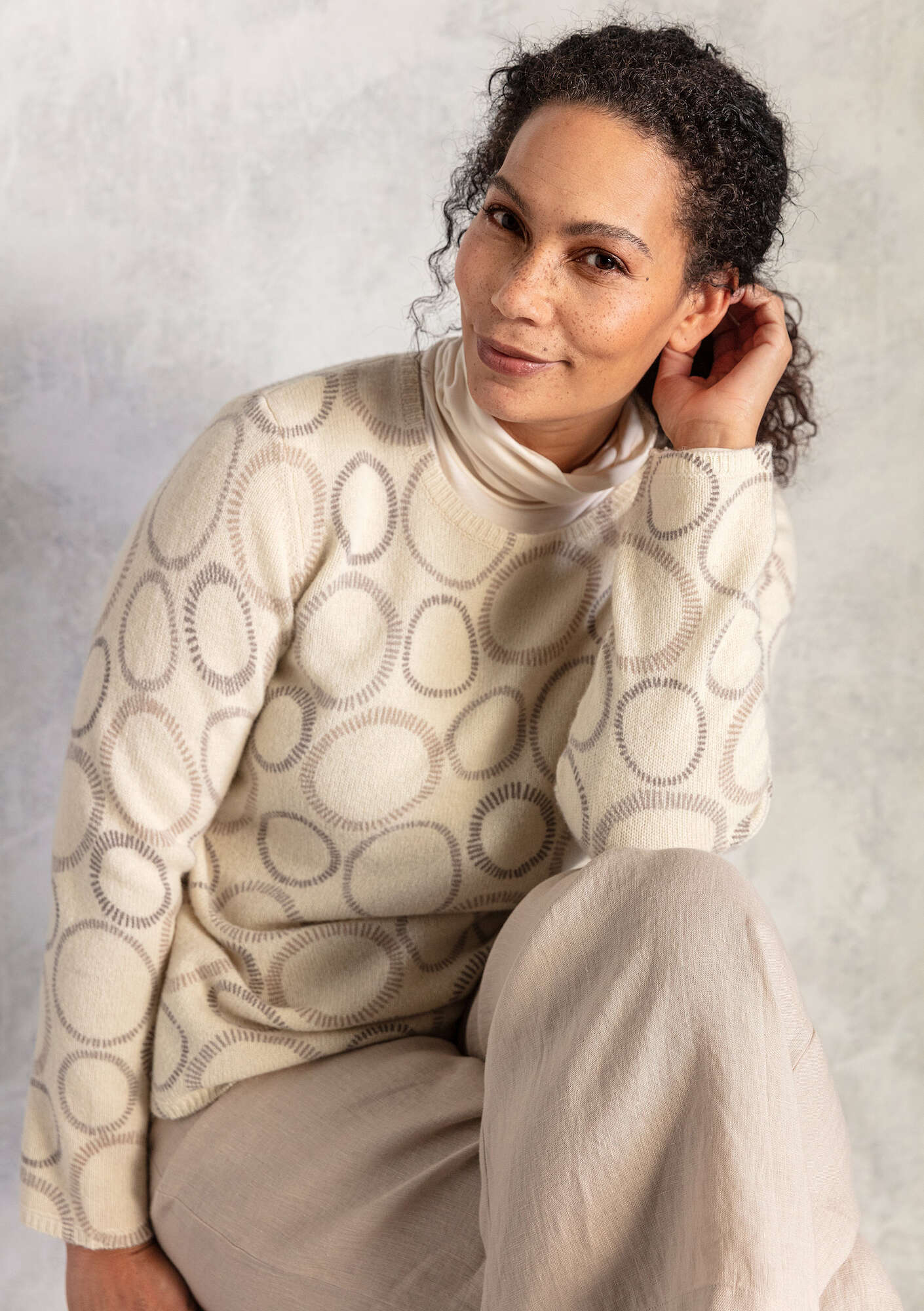 Celia wool sweater undyed/patterned
