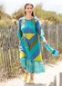 Strickkleid „Cape“ aus Bio-Baumwolle (leinenblau S)