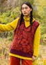 Gebreide slip-over "Meadow" van alpacamix/biologisch katoen (wijnrood M)