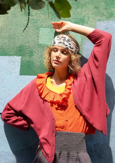 Gilet "Pauline" en coton biologique/recyclé - figue