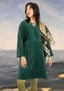 Velour dress in organic cotton/recycled polyester/spandex bottle green thumbnail