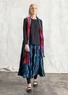 “Rut” woven viscose/linen skirt (ink blue/patterned XL)