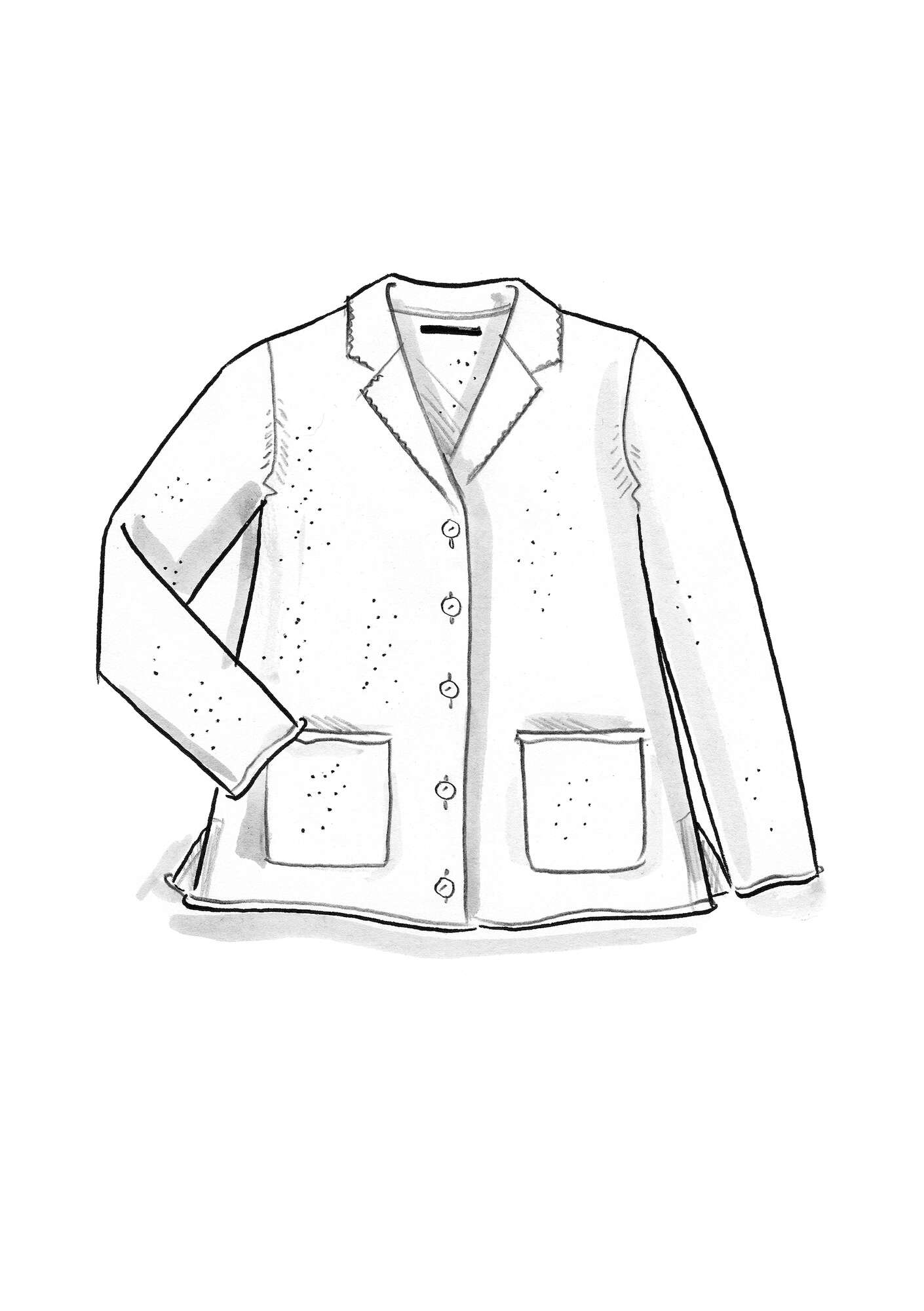 Felted jacket in organic wool cochineal/melange