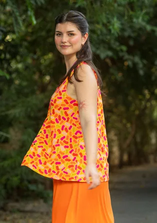 Débardeur "Bip" en jersey de coton biologique - jaune soleil/motif