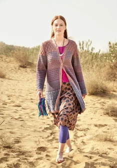“Chloe” recycled cotton coatigan - old rose