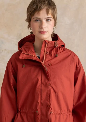 Parka „Vendela“ aus Bio-Baumwollgewebe - krapprot