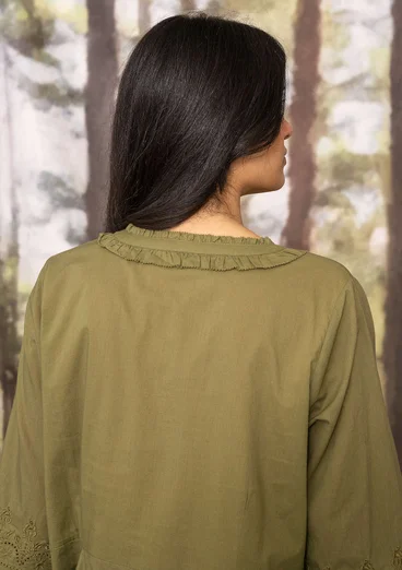 “Tjärn” woven organic cotton dress - cedar