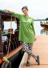 Gestreifte Jerseytunika aus Bio-Baumwolle - seegras