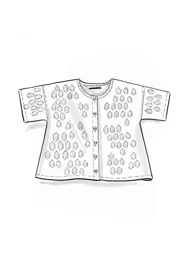 Geweven blouse "Vendela" van biologisch katoen - kiwi/dessin