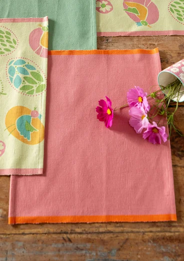 Set de table « Nest » en coton biologique - rose saumon