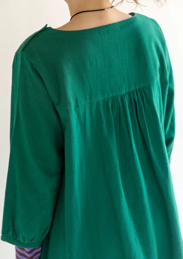 Robe "Benedita" en coton biologique tissé - vert bouteille clair