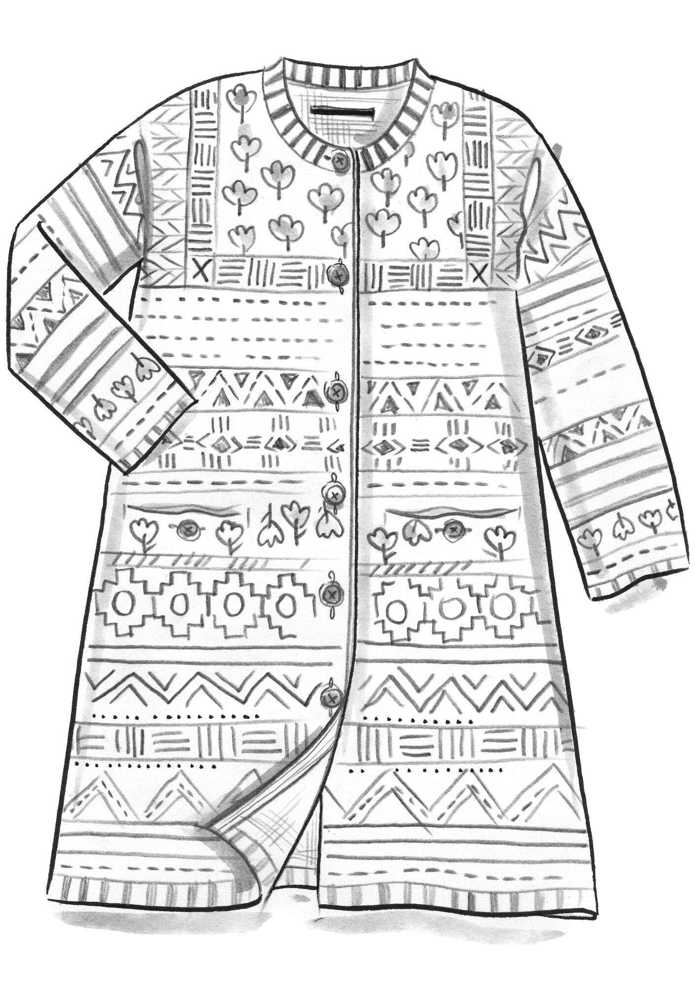 Manteau  Mexico  en maille de laine feutrée