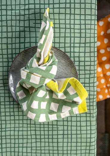 “Play” organic cotton tea towel - coriander
